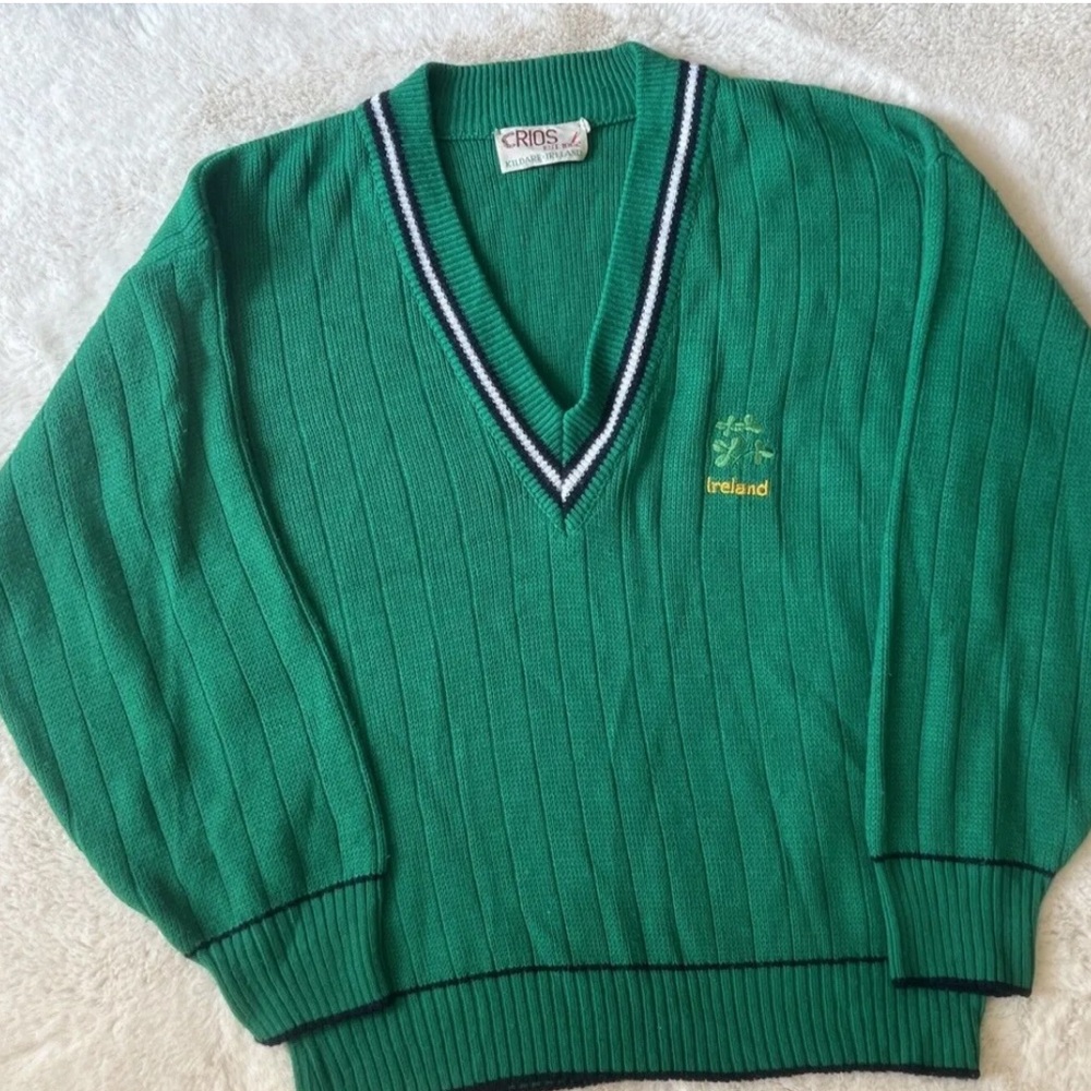 Vintage Crios Kildare Ireland L / XL Sweater Green St. Patrick's Day Party